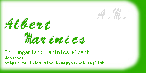 albert marinics business card